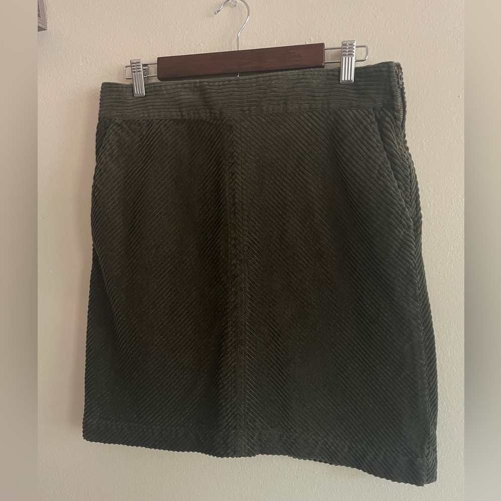 Talbots Olive Green Corduroy Skirt